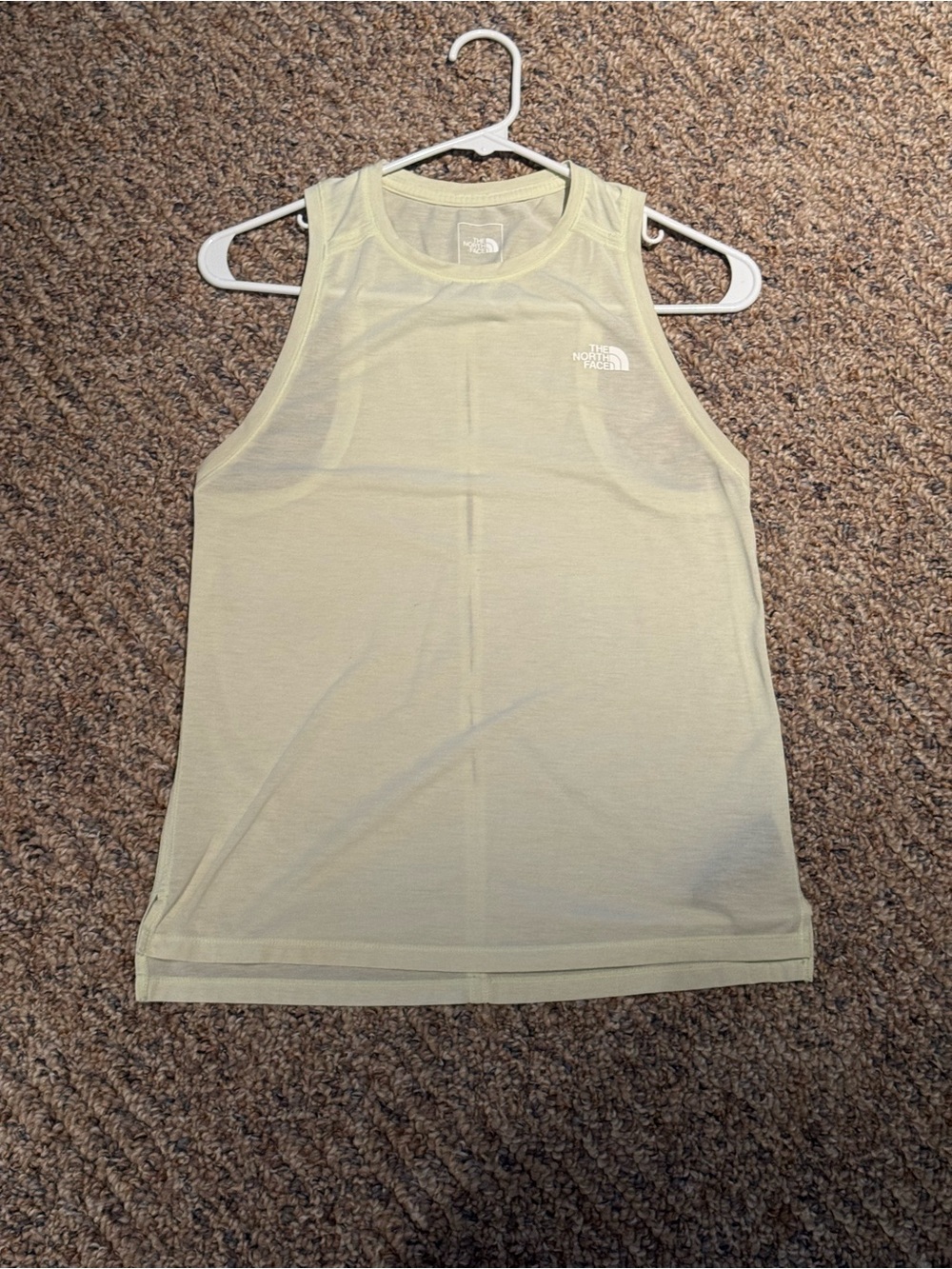 The North Face Womens Pale Yellow Performance Workout Tank Top w/cut outs, XS